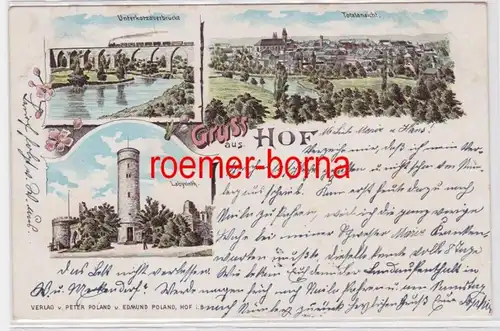 84011 Ak Lithographie Gruss de la cour Pont Unterkotzauer, Labyrinthe, Totale 1900