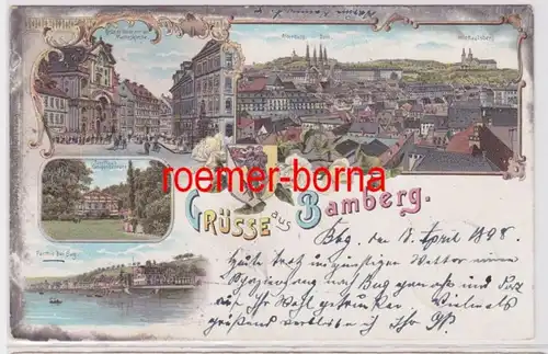 84222 Ak Lithographie Salutations de Bamberg 1898