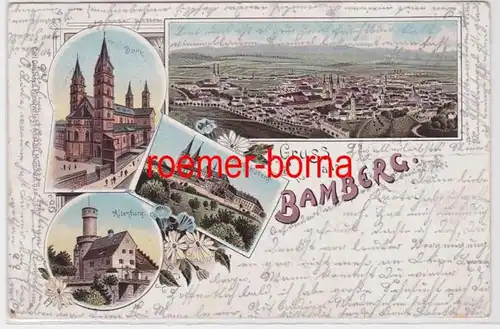 84223 Ak Lithographie Gruss de Bamberg Dom, Michaelsberg, Altenburg 1897