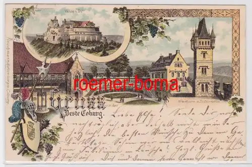84234 Ak Lithografie Gruss von der Veste Coburg 1897