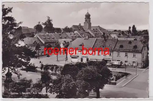 84252 Photo Ak Rehau i.Bayern Sur Maxplatz avec vitrine et poissonnière vers 1950