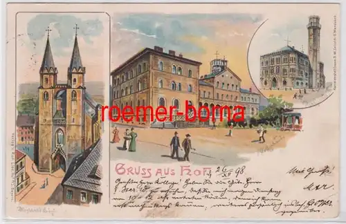 84354 Ak Gruss aus Hof 1898