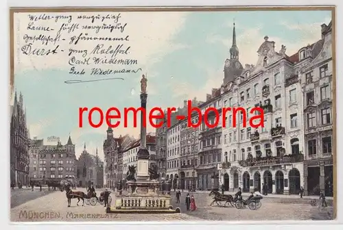 85886 Ak München Marienplatz Hotel Peterhof Hackebräu-Espank 1904