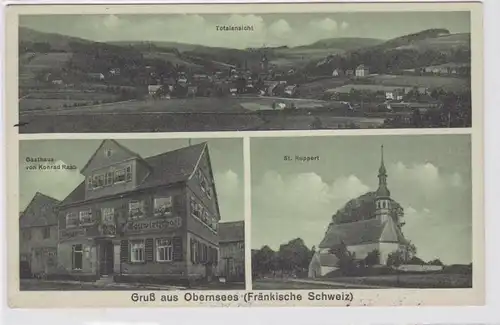 93027 Multi-image Ak Salutation de Obernseses (Suisse française) Gasthaus 1937