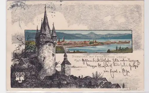 94642 Ak Lithographie Voleur avec Saint-Pierre Lindau 1901