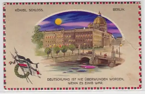 75465 Halt gegen das Licht Ak Berlin königliches Schloss 1.Weltkrieg