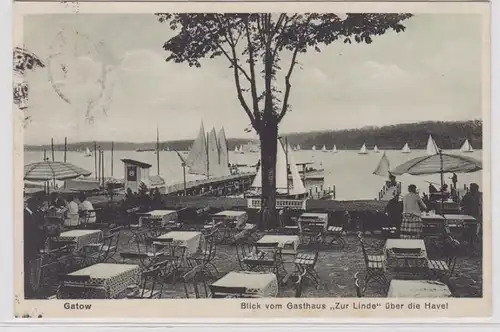 78540 Ak Gatow - Blick vom Gasthaus 'Zur Linde' über die Havel 1927