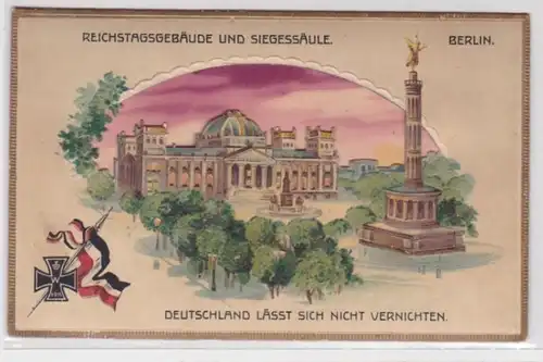 81696 Arrêt contre la lumière Ak Berlin Reichstagsbäu & Siegesäul vers 1915