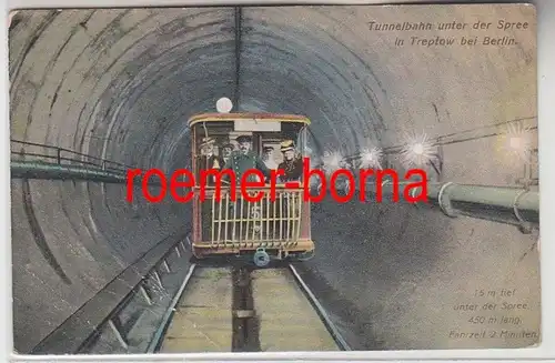 82486 Ak Tunnelbahn unter der Spree in Treptow bei Berlin 1907