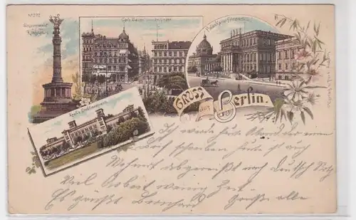 91416 Ak Lithographie Gruß aus Berlin Kroll's Etablissement 1900