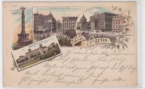 91416 Ak Lithographie Salutation de Berlin Kroll's Etablissement 1900