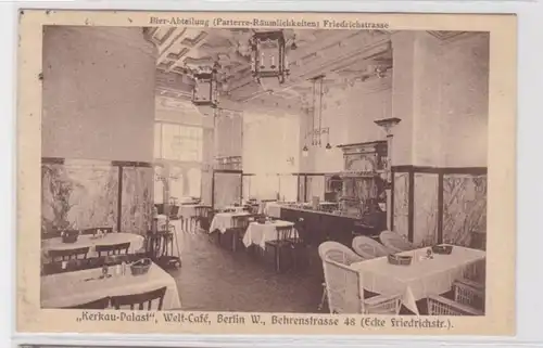 94124 AK Berlin - 'Kerkau Palast', Welt-Café, Bier-Abteilung, Innenansicht 1912