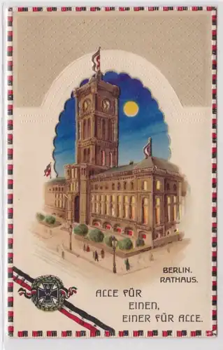 94878 Arrêt contre la lumière Poste de champ Patriotika Ak Berlin Hôtel de ville vers 1915