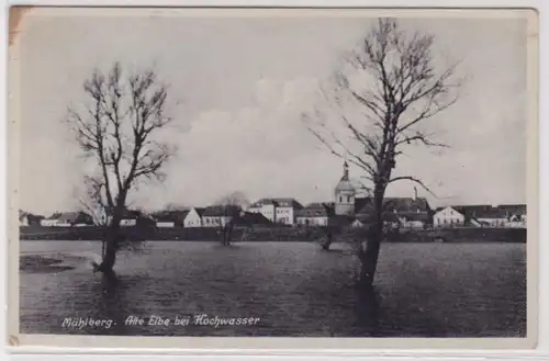 20269 Ak Mühlberg (Elbe) vieux Elbe lors d'inondations vers 1940