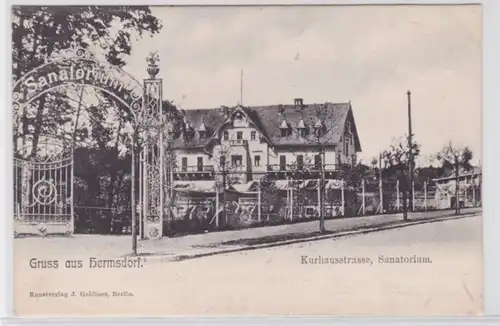 77173 Ak Gruß aus Hermsdorf (Mark) Kurhausstrasse Sanatorium 1905