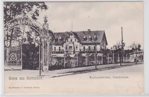 77173 Ak Salut de Hermsdorf (Mark) Kurhausstrasse Sanatorium 1905