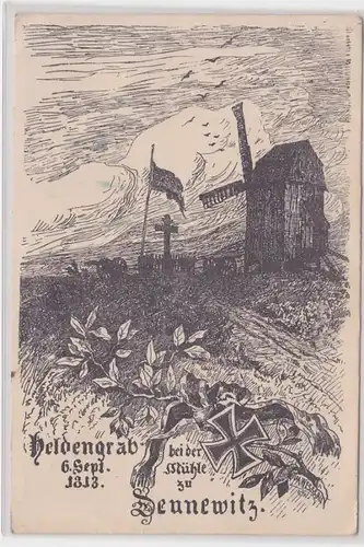 98226 Feldpost Ak Hérode tombeau près du moulin à Dennewitz 6.Sept. 1813, 1915