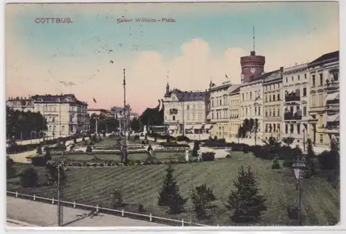 98427 Feldpost Ak Cottbus - Partie am Kaiser-Wilhelm-Platz 1915