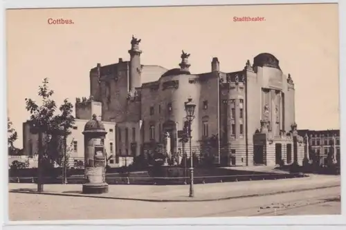 98892 Feldpost Ak Cottbus - Blick auf das Stadttheater 1916