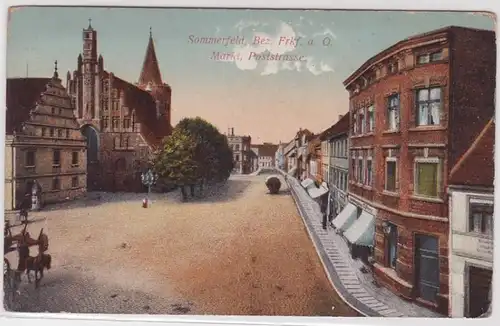 99818 Ak Sommerfeld Bez.Francfort à l'Oder Markt, Poststrasse vers 1920