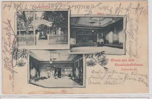 99698 Ak Gruß aus dem Gesellschaftshaus Liebenwerda 1899