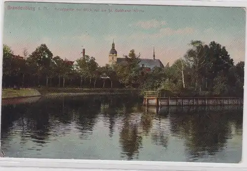 99819 Ak Brandenburg an der Havel Blick auf die St.Gotthard Kirche um 1920