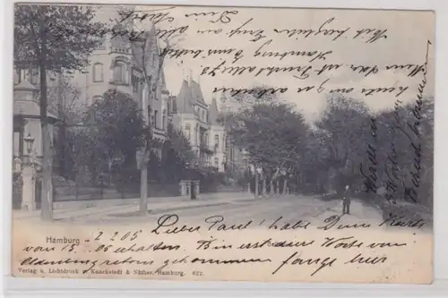 94344 AK Hambourg - Vue sur la route avec les villes de 1905