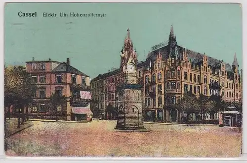20171 Ak Cassel Kassel elektrische Uhr Hohenzollernstrasse 1917
