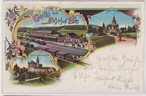 73423 Ak Lithographie Salutation de la gare d'Elm 1907