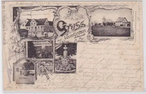 82061 AK Gruss de Neunkirchen, dans le Odenwald - Post, Hostal & Monument 1900