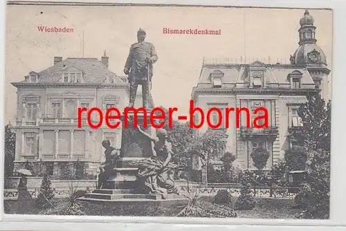 82998 Ak Wiesbaden Monument Bismarck 1907