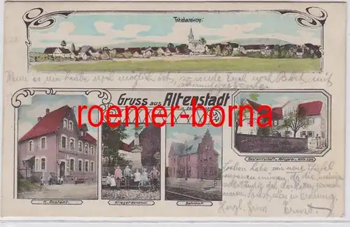 82991 Multi-image Ak Gruss de la vieille ville à Oberhessen Bahnhoft, Gasthof etc. 1913