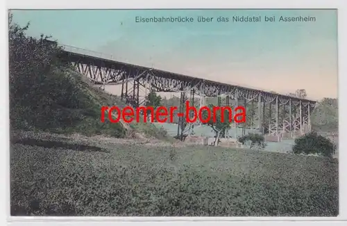 83073 Ak Pont ferroviaire sur le Niddatal à Assenheim 1913