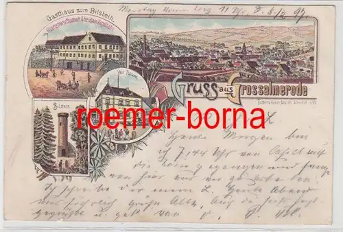 83250 Ak Lithographie Salutation de Grossalmerode auberge de Bilstein 1897