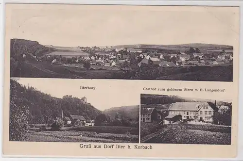 85667 AK Salutation du village d'Itter près de Korbach - Itternburg, Gasthof zum Golden Stern