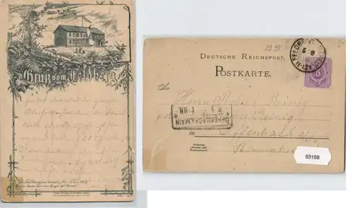 93168 Précurseur Ak Salutation du grand Feldberg dans le Taunus 1888