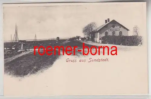 16049 Ak Gruss de Sandstedt Weser Hof vers 1900