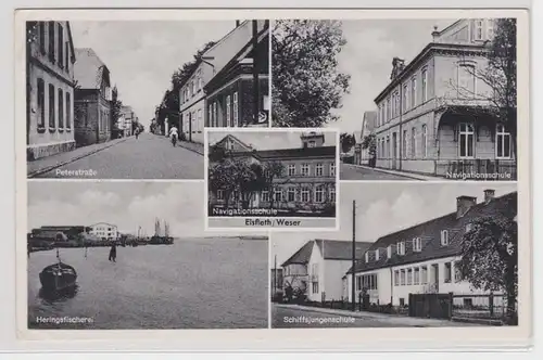 63929 Multiages AK Elsfleth/ Weser - Peterstraße, école de navigation, etc. 1955