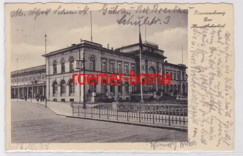 81618 Ak Braunschweig La gare centrale 1937