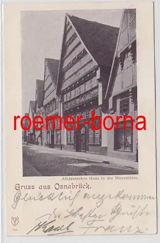 82367 Ak Gruß aus Osnabrück altdeutsches Haus in der Bierstraße 1898