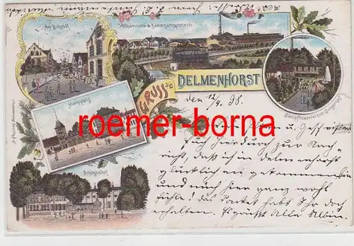 83502 Ak Lithographie Gruss de Delmenhorst Süttnerhof, brasserie à vapeur, etc. 1898