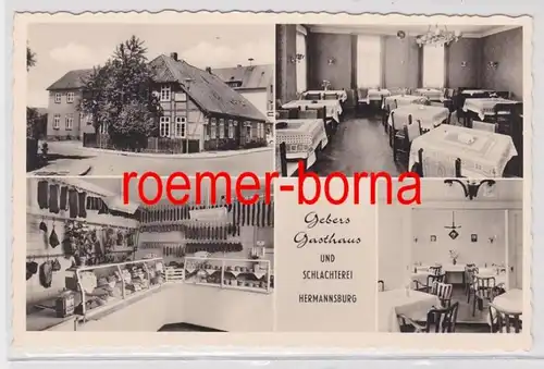 86120 Multiages Ak Gebers Hostal et boucherie Hermannsburg Kr. Celle vers1940