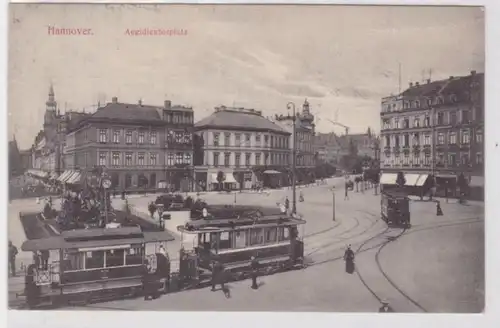 93614 Ak Hannover Aegidientorplatz avec tram 1911