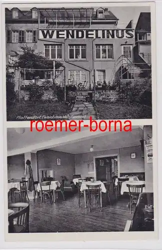 81940 Ak Pfaffendorf Rh. (Coblenz) Pension Weinhaus et Café Wendelinus vers 1950