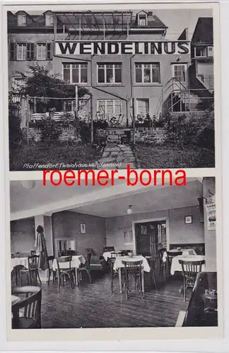 81940 Ak Pfaffendorf Rh. (Koblenz) Pension Weinhaus und Café Wendelinus um 1950