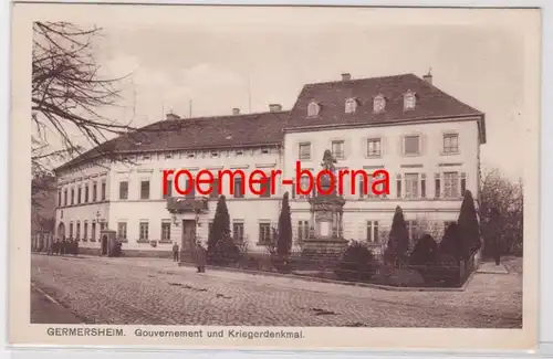 83302 Feldpost Ak Germersheim Gouvernement und Kriegerdenkmal 1915