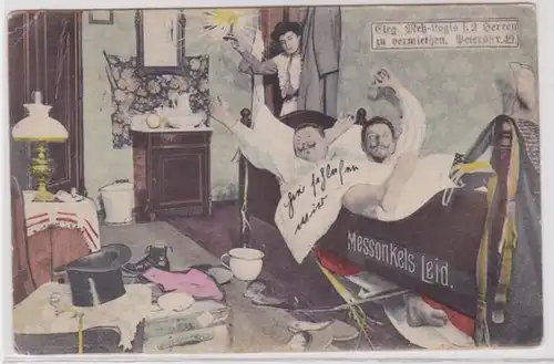 23881 Humor Ak Leipzig Messonkels Leid 1907