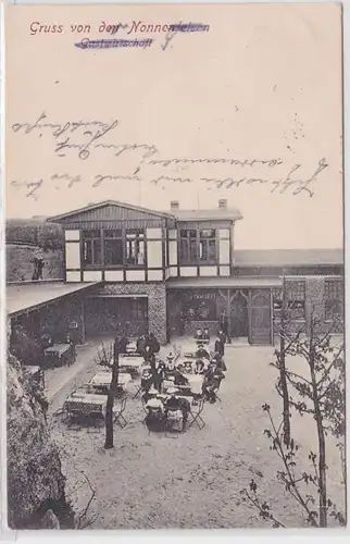 26940 AK Gruss von den Nonnenfelsen - Gastwirtschaft, Freisitz, Biergarten 1919