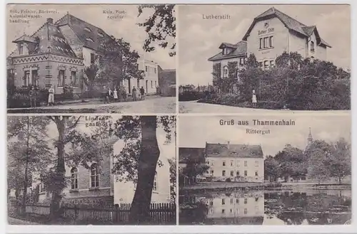 28857 AK Gruß aus Thammenhain - Rittergut, Lutherstift, Lindengasthof & Bäckerei