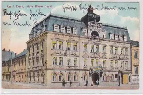 29482 Ak Aue im Erzgebirge Hotel blauer Engel 1921